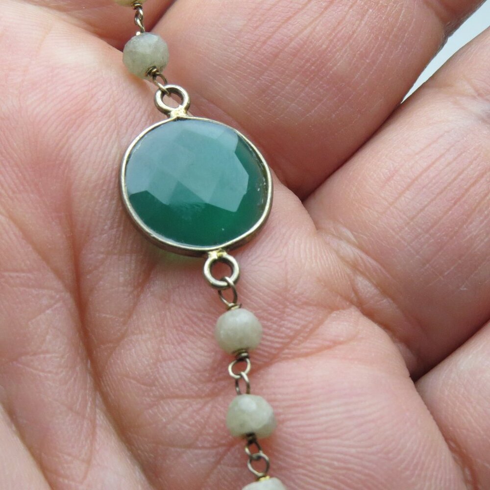 14k *925 Sterling Emerald  Bracelet